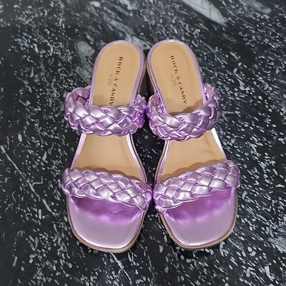 BRAND NEW ROCK&CANDY BY ZIGI DOUBLE BRAIDED STRAPS LOW BLOCK-HEEL SANDAL G1 - Picture 2 of 15